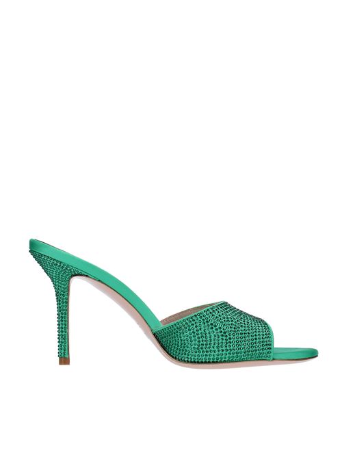 Mules modello GIGI 80 in raso e strass GEDEBE | GIGI 80 SATINSMERALDO